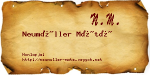 Neumüller Máté névjegykártya